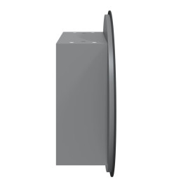 Armoire de salle de bain miroir rond et LED Gris 40x40x17,5 cm