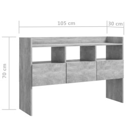 Buffet Gris béton 105x30x70 cm Aggloméré