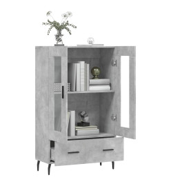 Buffet haut gris béton 69,5x31x115 cm bois d'ingénierie