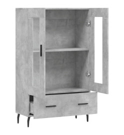 Buffet haut gris béton 69,5x31x115 cm bois d'ingénierie