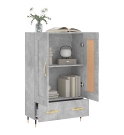 Buffet haut gris béton 69,5x31x115 cm bois d'ingénierie