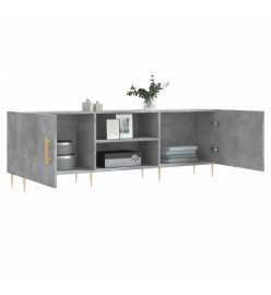 Meuble TV gris béton 150x30x50 cm bois d'ingénierie