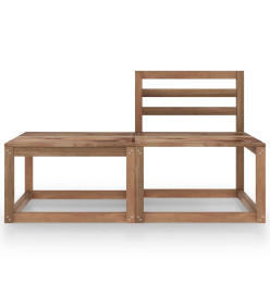 Salon de jardin 2 pcs Marron Bois de pin imprégné