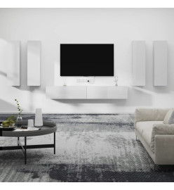 Ensemble de meubles TV 6 pcs Blanc brillant Bois d'ingénierie