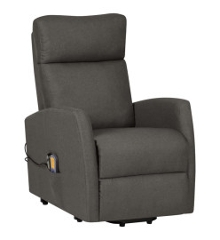 Fauteuil de massage inclinable Gris foncé Tissu