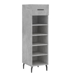 Armoire à chaussures gris béton 30x35x105 cm bois d'ingénierie