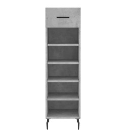 Armoire à chaussures gris béton 30x35x105 cm bois d'ingénierie