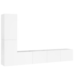 Ensemble de meubles TV 4 pcs Blanc brillant Bois d'ingénierie