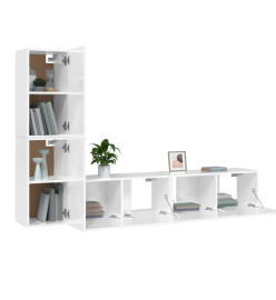 Ensemble de meubles TV 4 pcs Blanc brillant Bois d'ingénierie