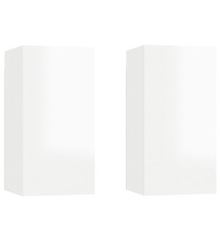 Ensemble de meubles TV 4 pcs Blanc brillant Bois d'ingénierie