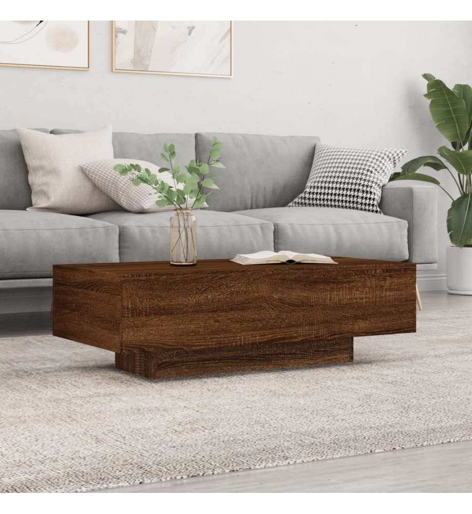 Table basse chêne marron 100x49,5x31 cm bois d'ingénierie