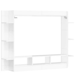 Meuble TV blanc brillant 152x22x113 cm bois d'ingénierie