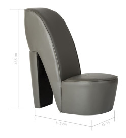 Chaise en forme de chaussure à talon haut Gris Similicuir