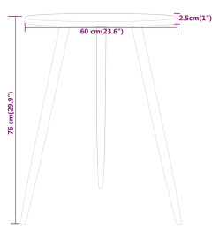 Table de bistro Marron clair Ø60x76 cm MDF et fer