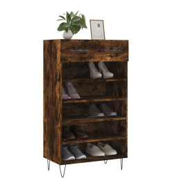 Armoire à chaussures chêne fumé 60x35x105 cm bois d'ingénierie