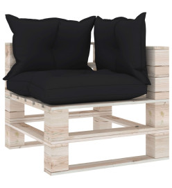 Salon palette de jardin 6 pcs avec coussins bois de pin