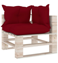 Salon de jardin palette 8 pcs avec coussins bois de pin