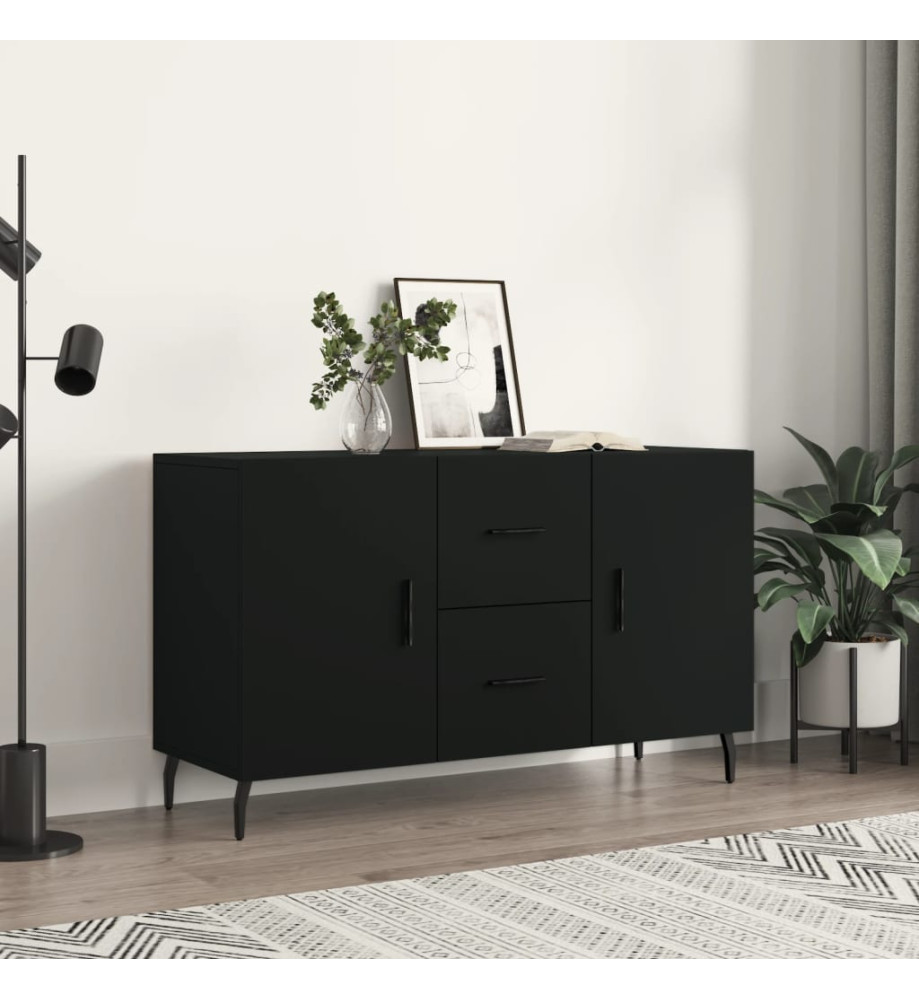 Buffet noir 100x36x60 cm bois d'ingénierie