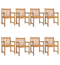 Chaises de jardin lot de 8 56x55,5x90 bois massif d'acacia