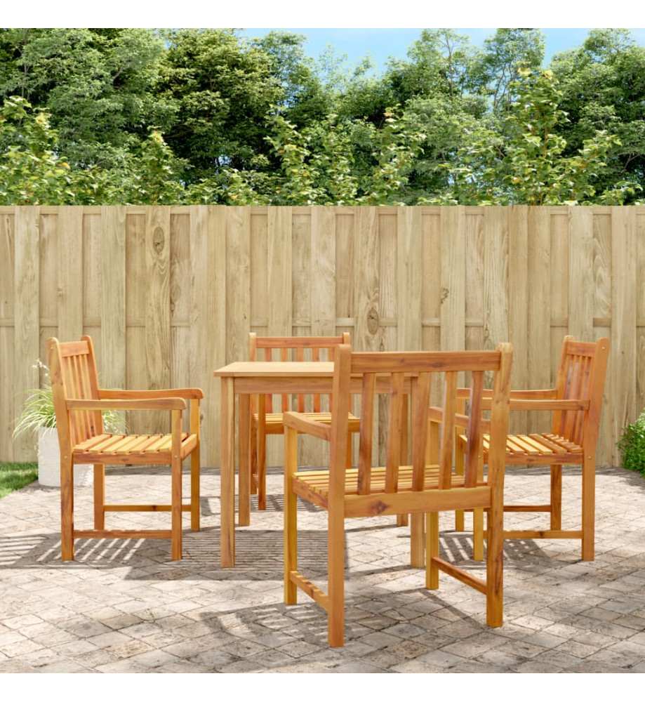 Ensemble de salle à manger de jardin 5 pcs Bois d'acacia solide