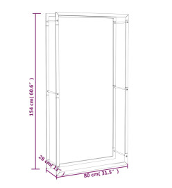 Portant de bois de chauffage Noir mat 80x28x154 cm Acier