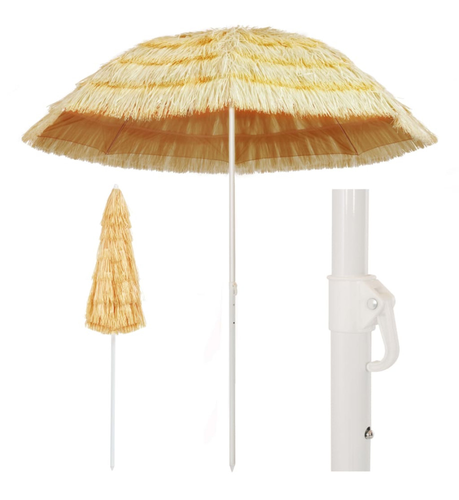 Parasol de plage Naturel 240 cm Style hawaïen