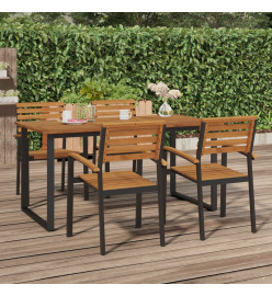 Table de jardin et pieds en forme de U 160x80x75 cm bois acacia