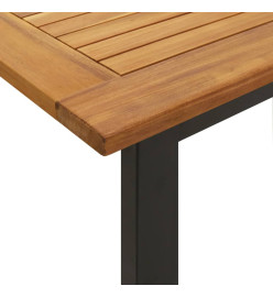 Table de jardin et pieds en forme de U 160x80x75 cm bois acacia