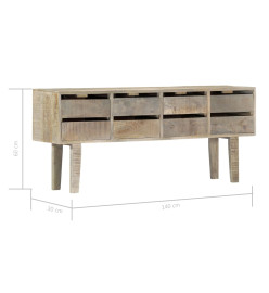 Buffet 140 x 30 x 60 cm Bois de manguier massif