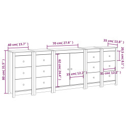 Buffet 230x35x80 cm Bois massif de pin