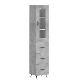 Buffet haut Gris béton 34,5x34x180 cm Bois d'ingénierie