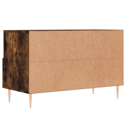 Meuble TV Chêne fumé 80x36x50 cm Bois d'ingénierie