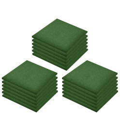 Carreaux de protection antichoc 18pcs Caoutchouc 50x50x3cm Vert