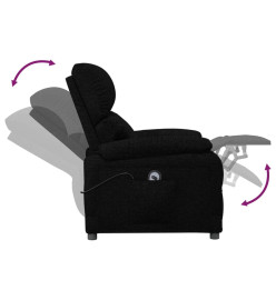 Fauteuil inclinable électrique Noir Tissu