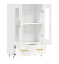 Buffet haut blanc brillant 69,5x31x115 cm bois d'ingénierie