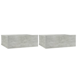 Tables de chevet flottantes 2 pcs Gris béton 40x30x15 cm