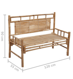 Banc de jardin avec coussin 120 cm Bambou