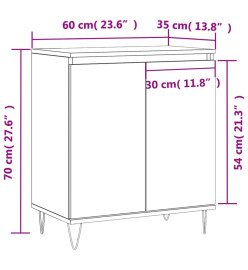 Buffet Gris béton 60x35x70 cm Bois d'ingénierie