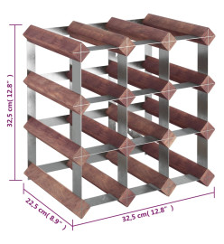 Casier à bouteilles pour 12 bouteilles Marron Bois pin solide