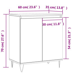 Buffet Sonoma gris 60x35x70 cm Bois d'ingénierie