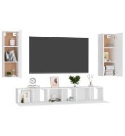 Ensemble de meubles TV 5 pcs Blanc Aggloméré