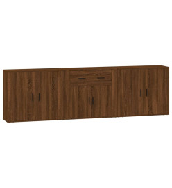 Buffets 3 pcs Chêne marron Bois d'ingénierie