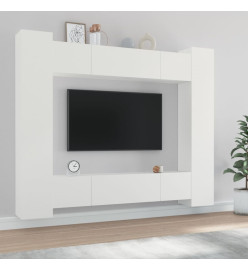 Ensemble de meubles TV 8 pcs Blanc Bois d'ingénierie