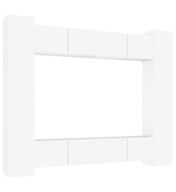 Ensemble de meubles TV 8 pcs Blanc Bois d'ingénierie