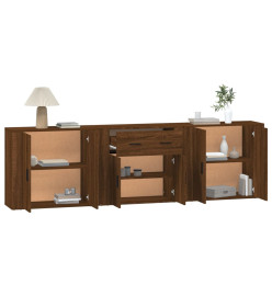 Buffets 3 pcs Chêne marron Bois d'ingénierie