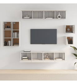 Ensemble de meubles TV 8 pcs Blanc Bois d'ingénierie