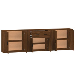 Buffets 3 pcs Chêne marron Bois d'ingénierie