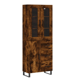 Buffet haut Chêne fumé 69,5x34x180 cm Bois d'ingénierie