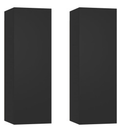 Meubles TV 2 pcs Noir 30,5x30x90 cm Aggloméré