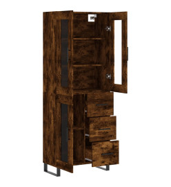 Buffet haut Chêne fumé 69,5x34x180 cm Bois d'ingénierie